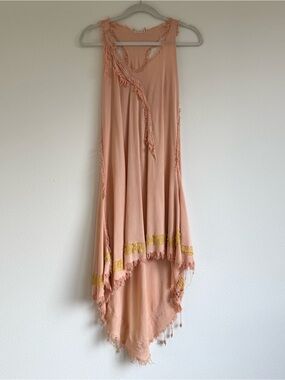 Siruela Midi Dress Asymmetric Frayed Hem